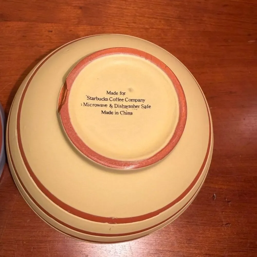 Starbucks Stoneware Swirl Bowls